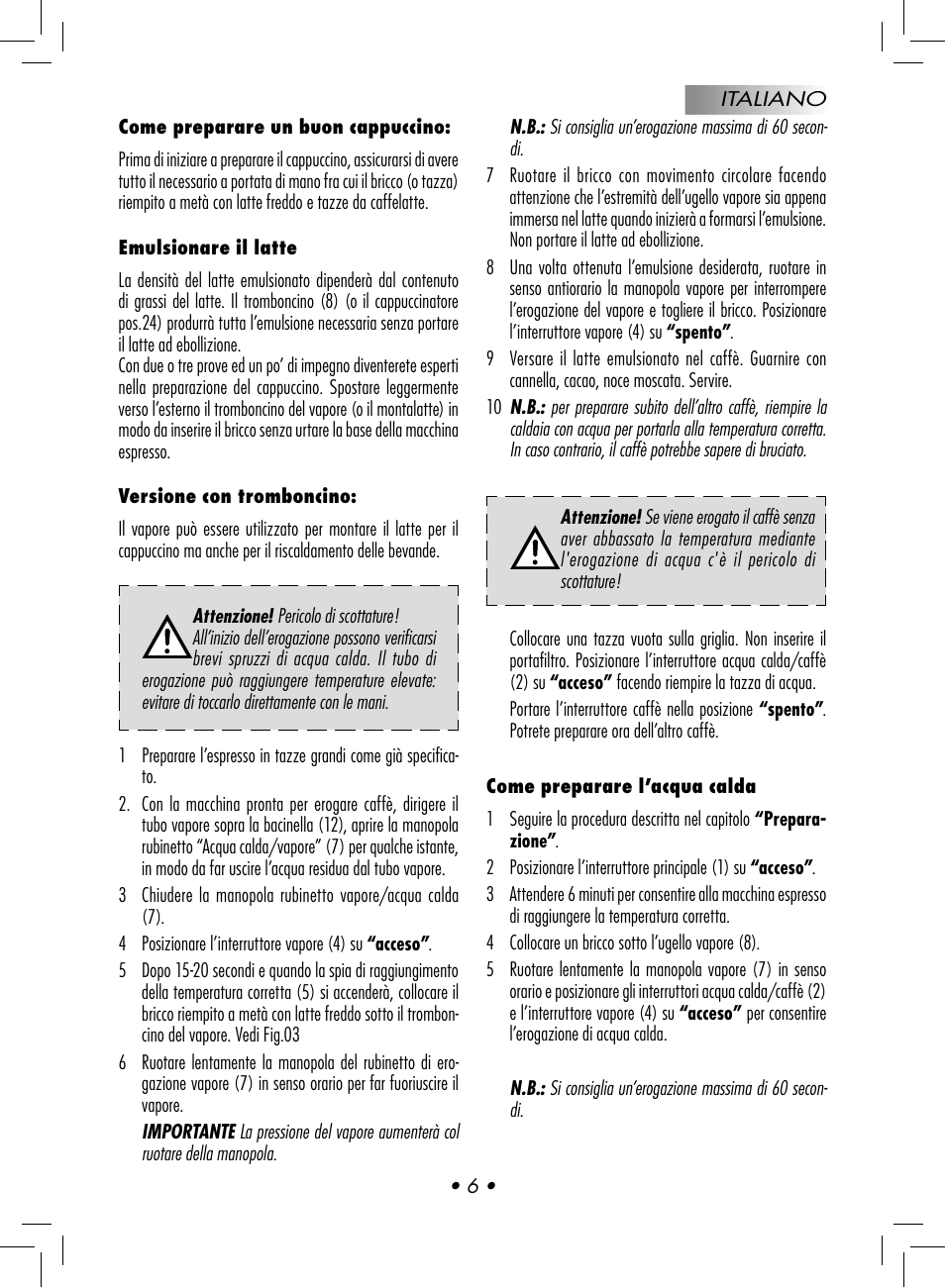 Gaggia Baby User Manual | Page 8 / 78