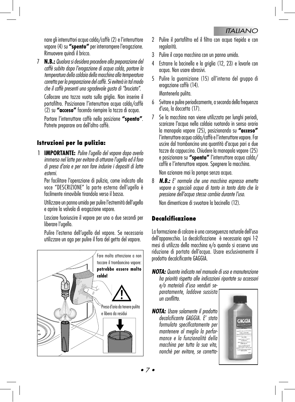 Gaggia BABY CLASS User Manual | Page 10 / 74