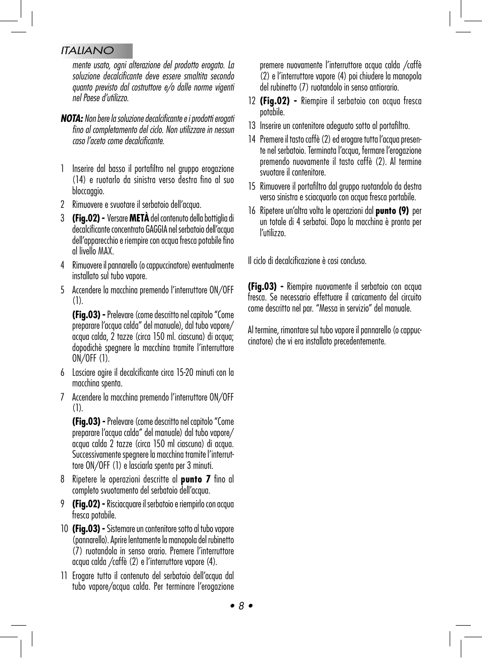 Gaggia BABY CLASS User Manual | Page 11 / 74