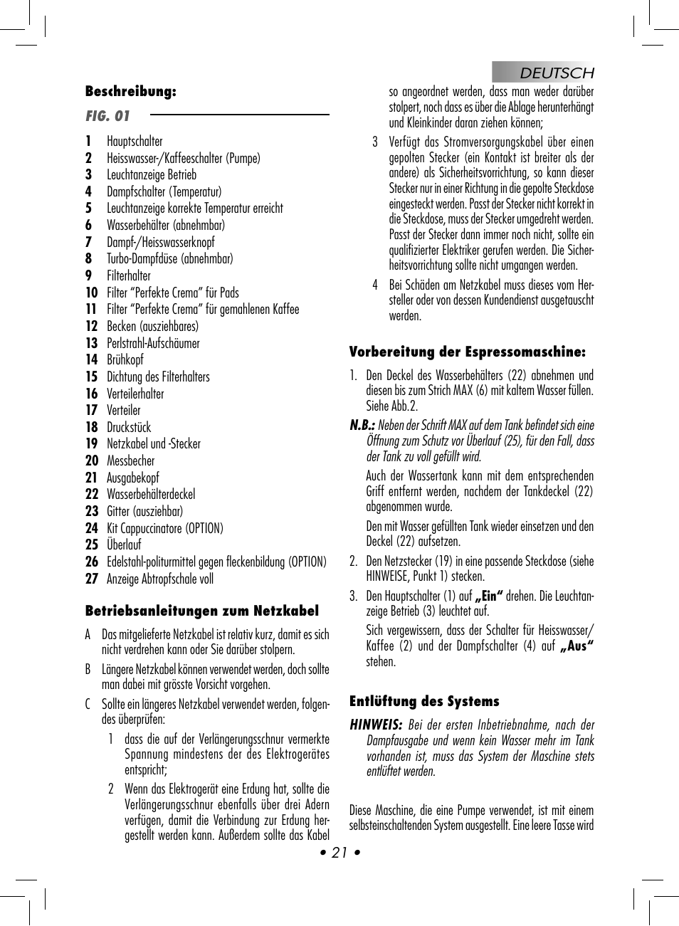 Gaggia BABY CLASS User Manual | Page 24 / 74