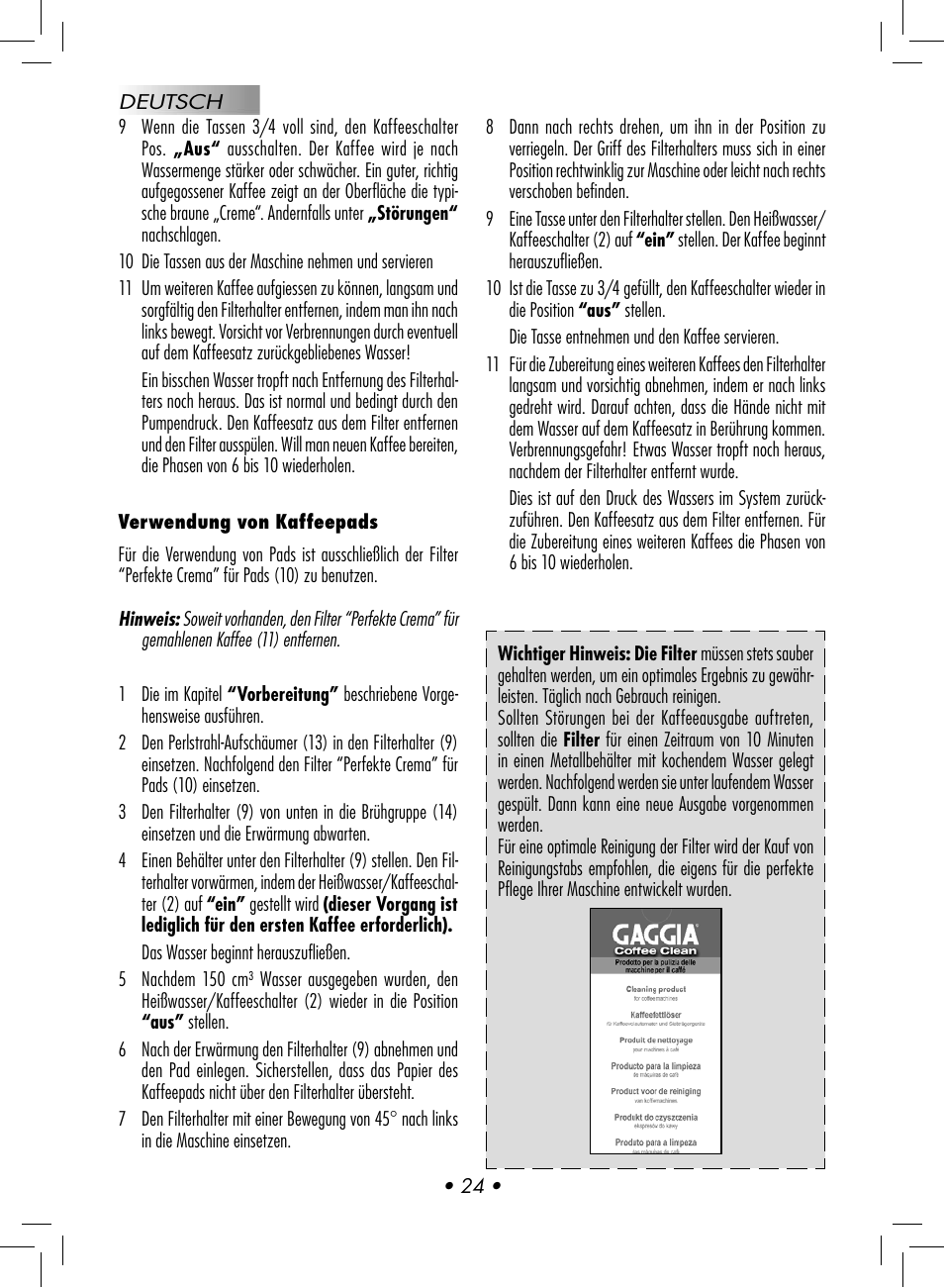 Gaggia BABY CLASS User Manual | Page 27 / 74