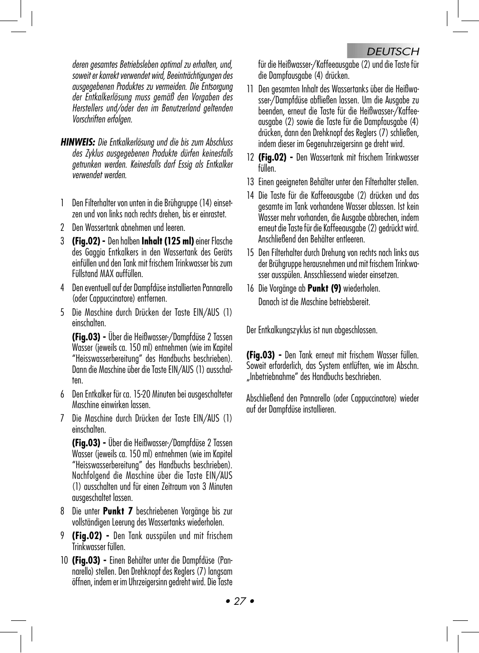 Gaggia BABY CLASS User Manual | Page 30 / 74