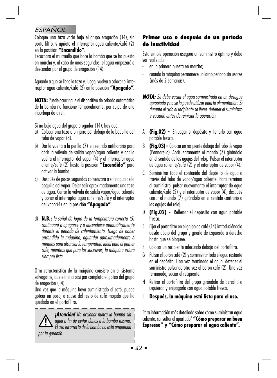Gaggia BABY CLASS User Manual | Page 45 / 74