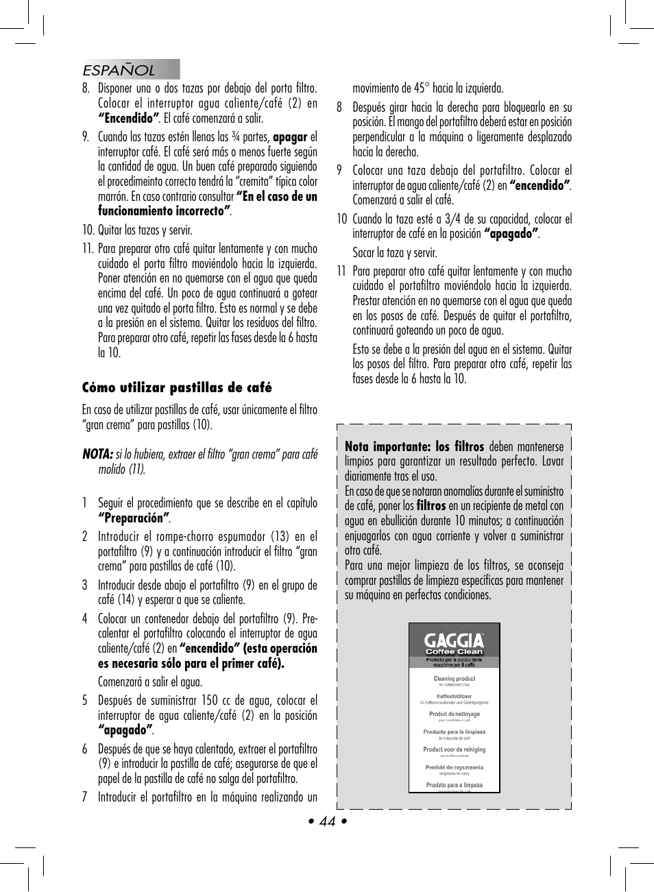 Gaggia BABY CLASS User Manual | Page 47 / 74