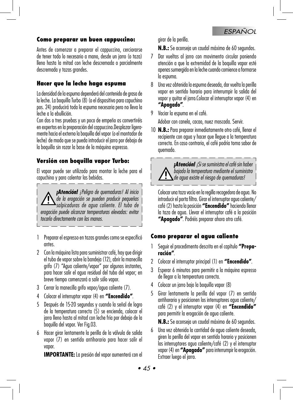 Gaggia BABY CLASS User Manual | Page 48 / 74