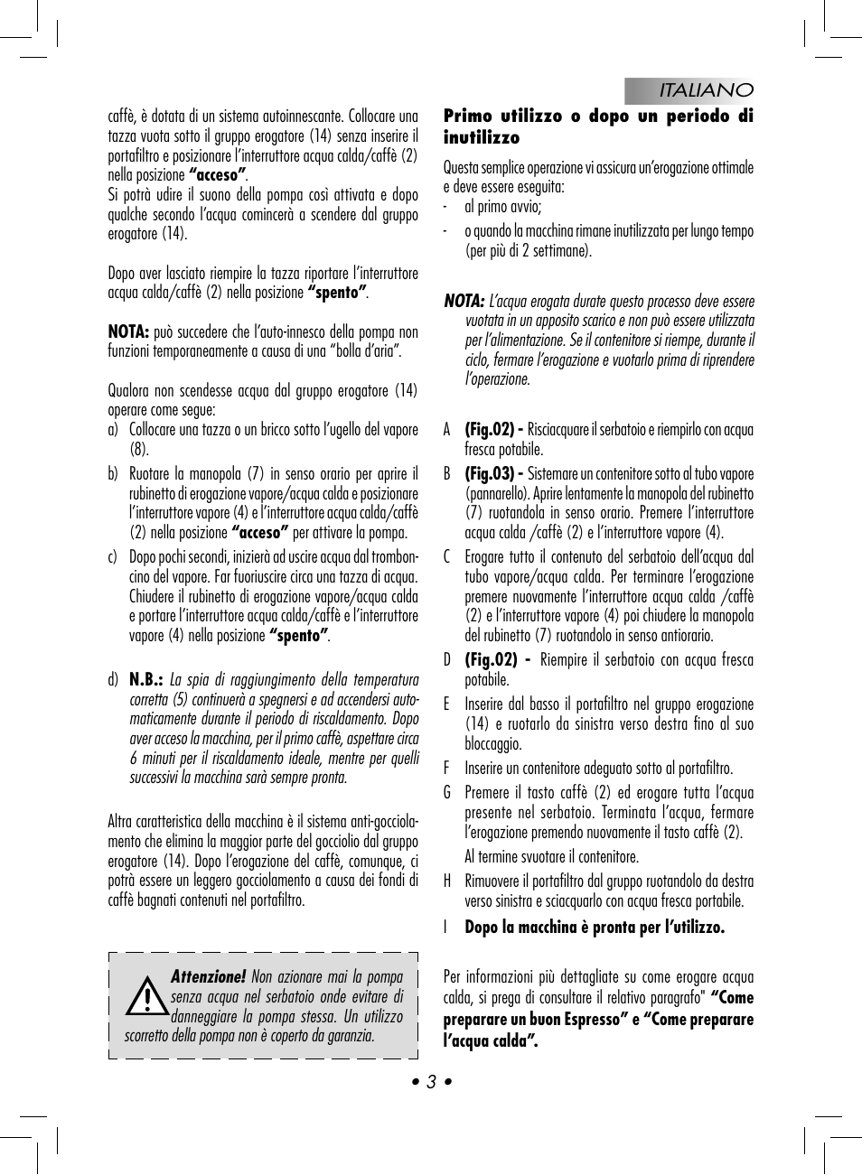 Gaggia BABY CLASS User Manual | Page 6 / 74