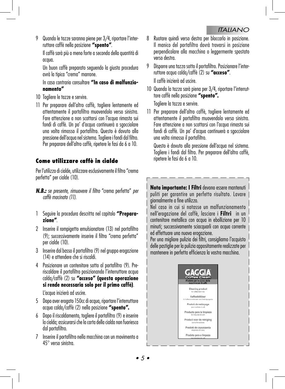 Gaggia BABY CLASS User Manual | Page 8 / 74