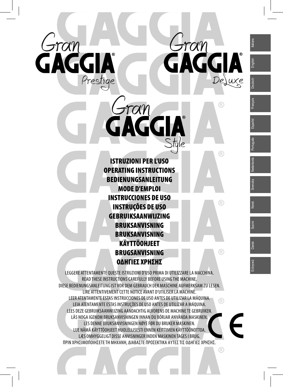 Gaggia GAGGIA User Manual | 112 pages
