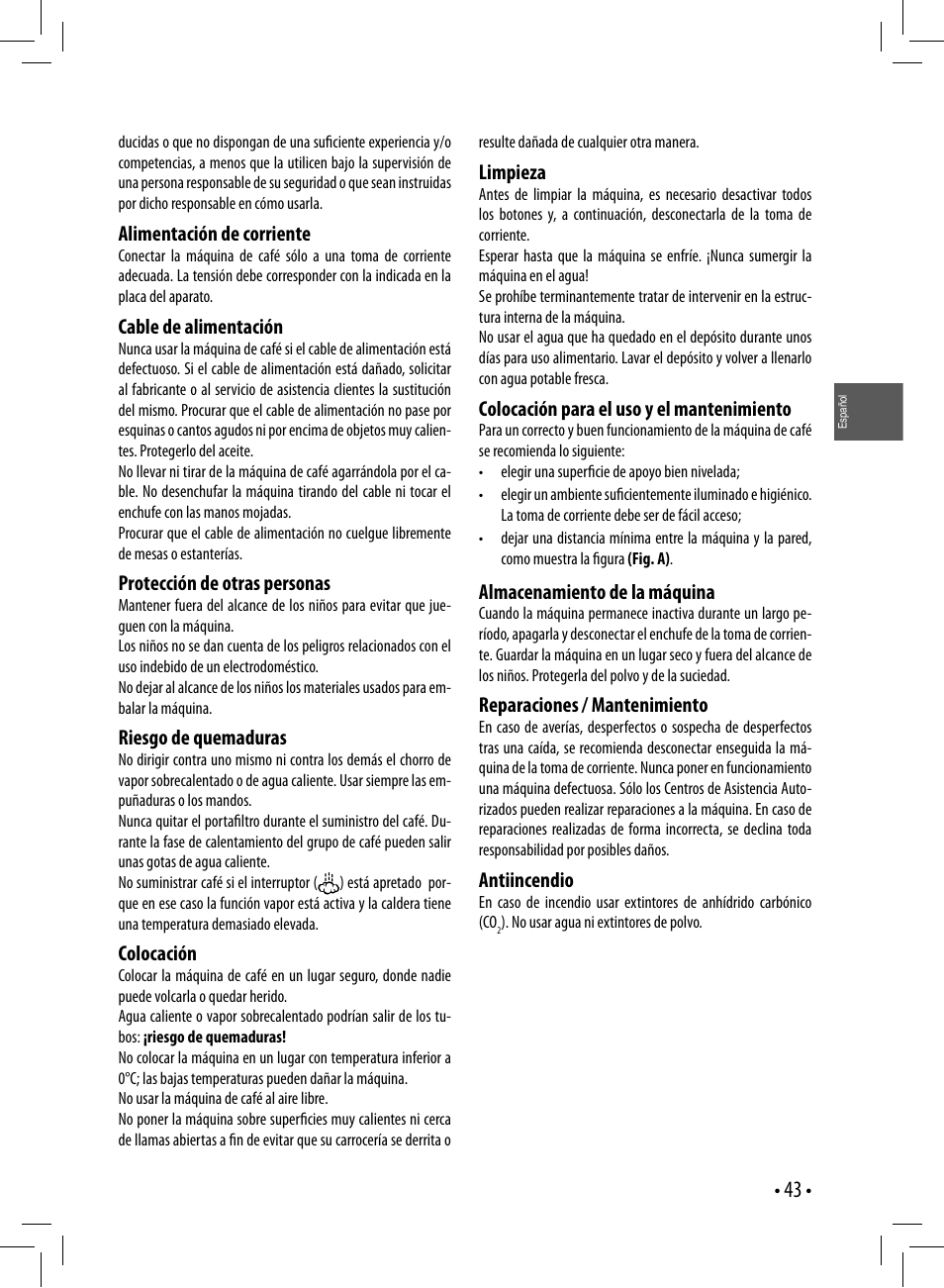 Gaggia GAGGIA User Manual | Page 43 / 112