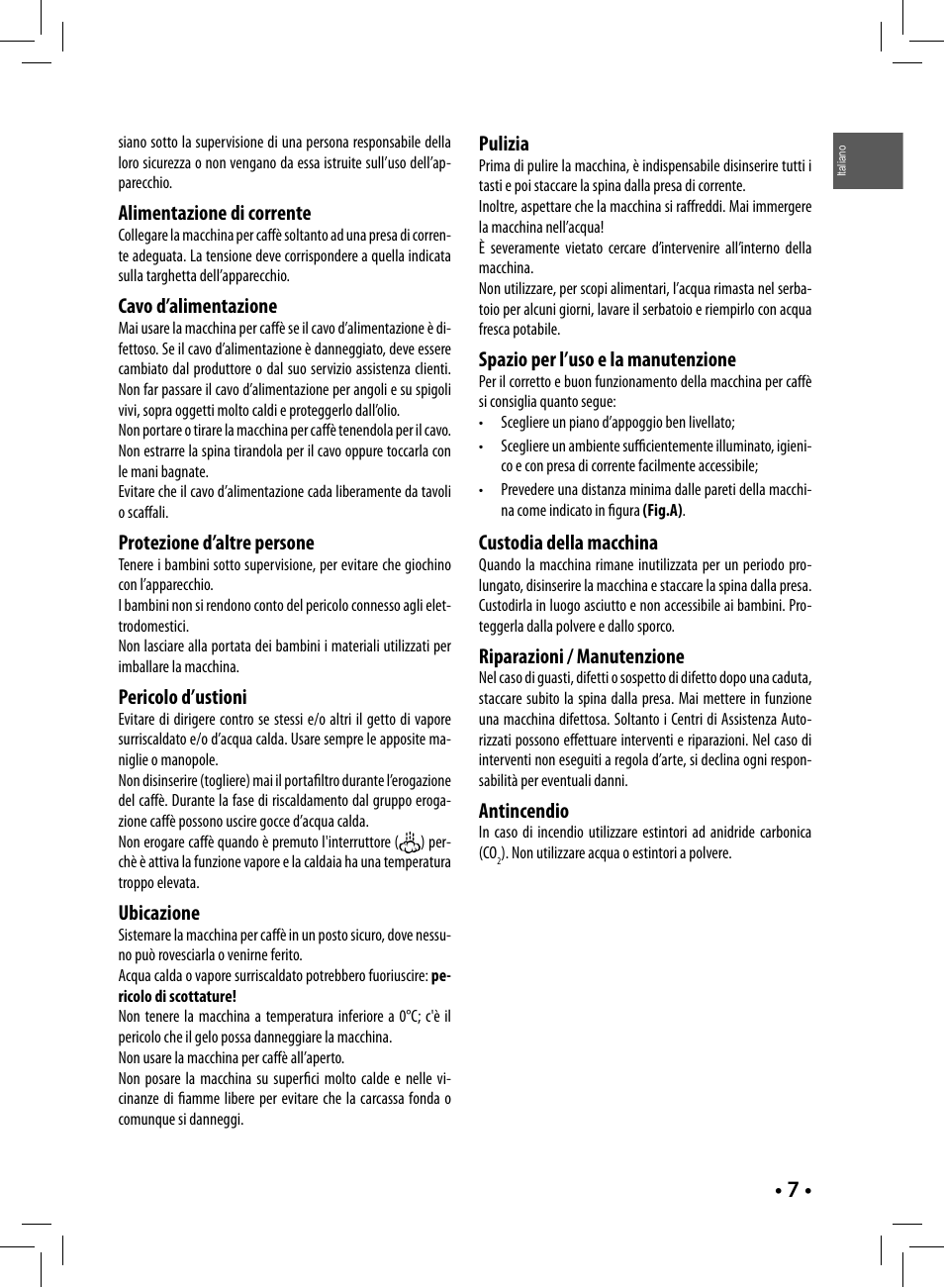Gaggia GAGGIA User Manual | Page 7 / 112