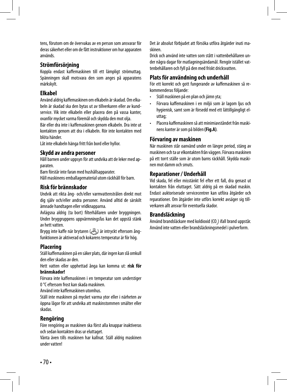 Gaggia GAGGIA User Manual | Page 70 / 112