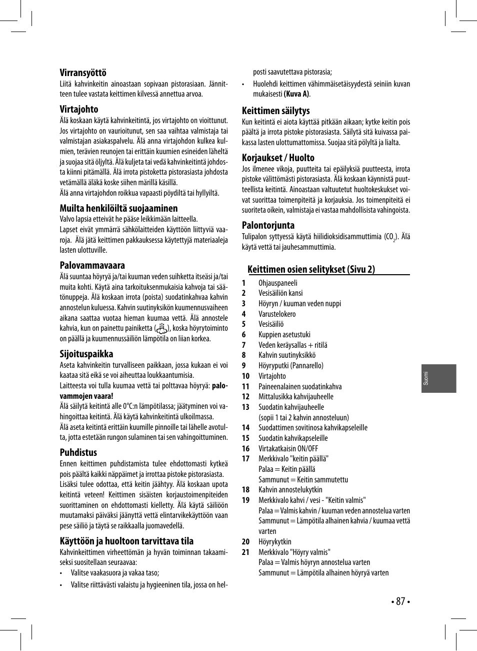Gaggia GAGGIA User Manual | Page 87 / 112