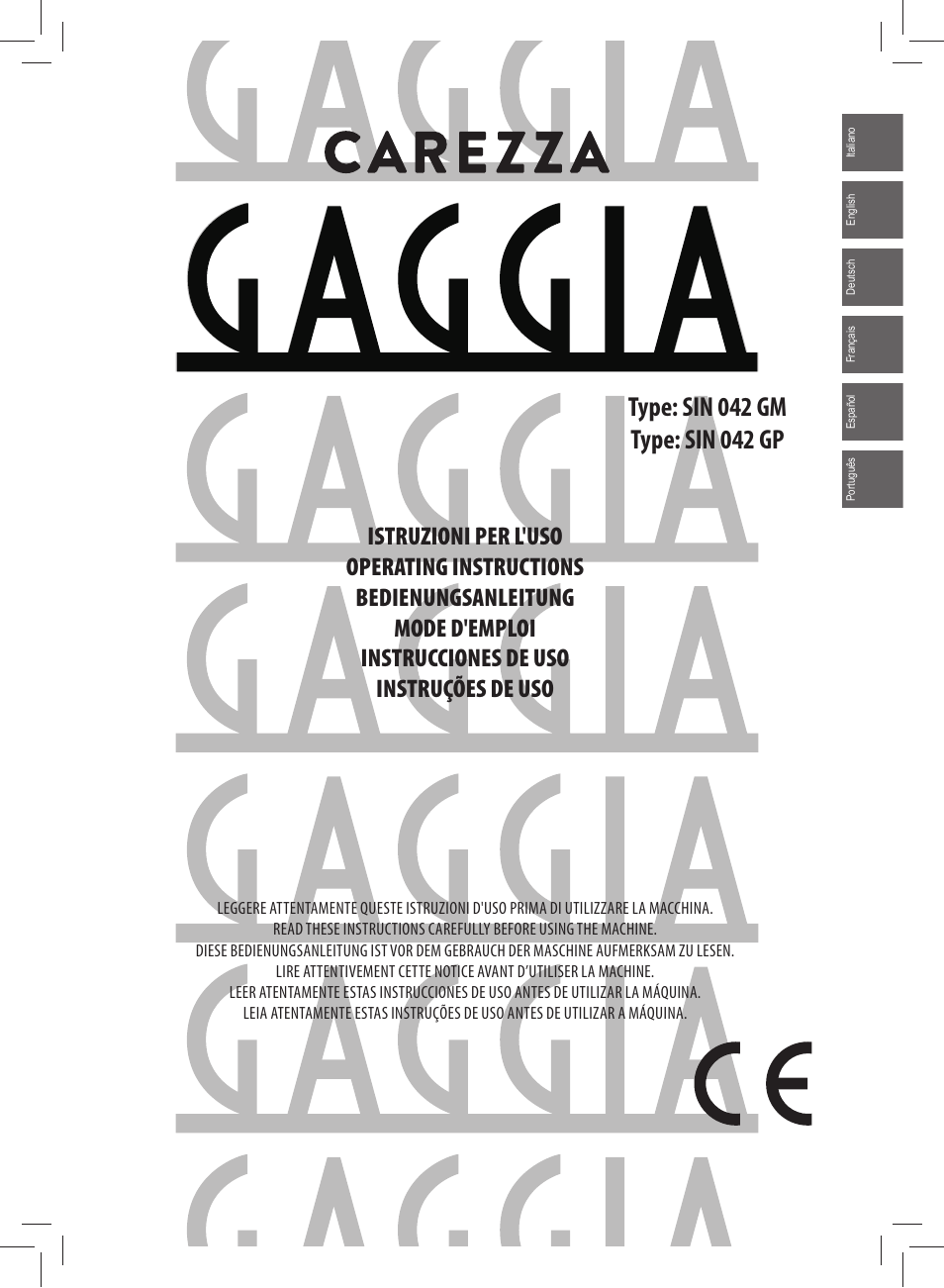 Gaggia CAREZZA User Manual | 80 pages
