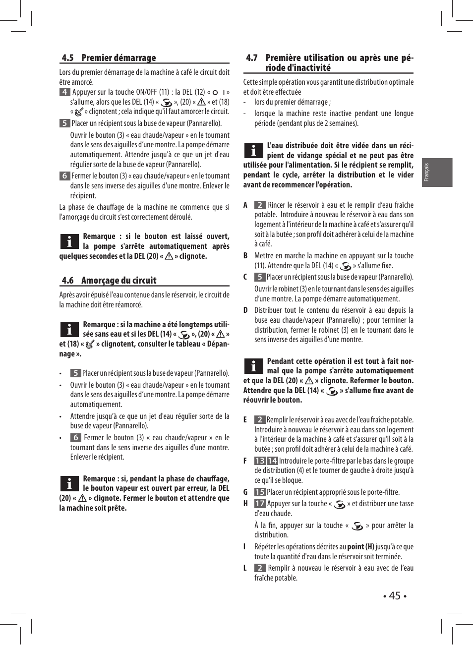 Gaggia CAREZZA User Manual | Page 45 / 80