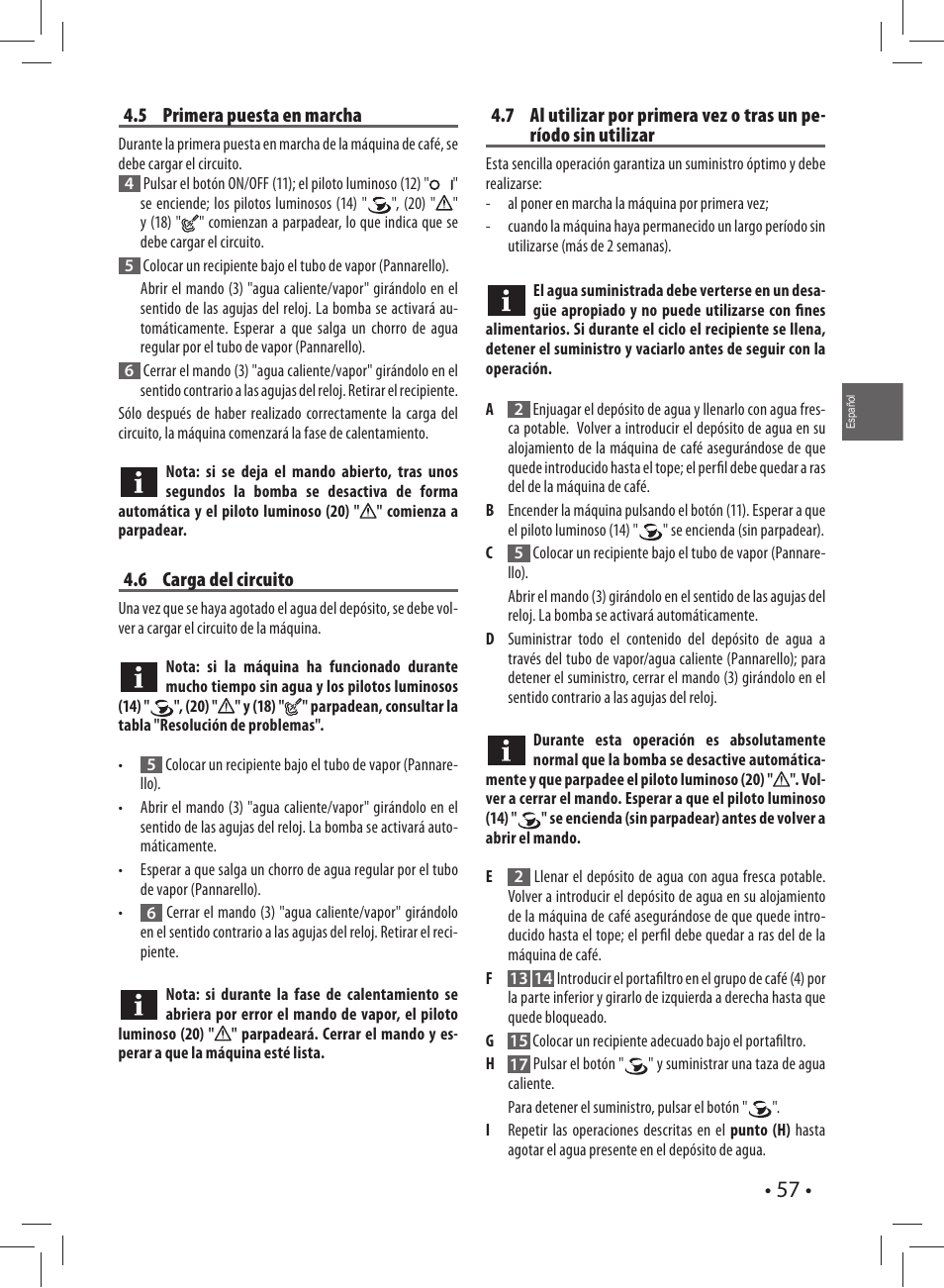 Gaggia CAREZZA User Manual | Page 57 / 80