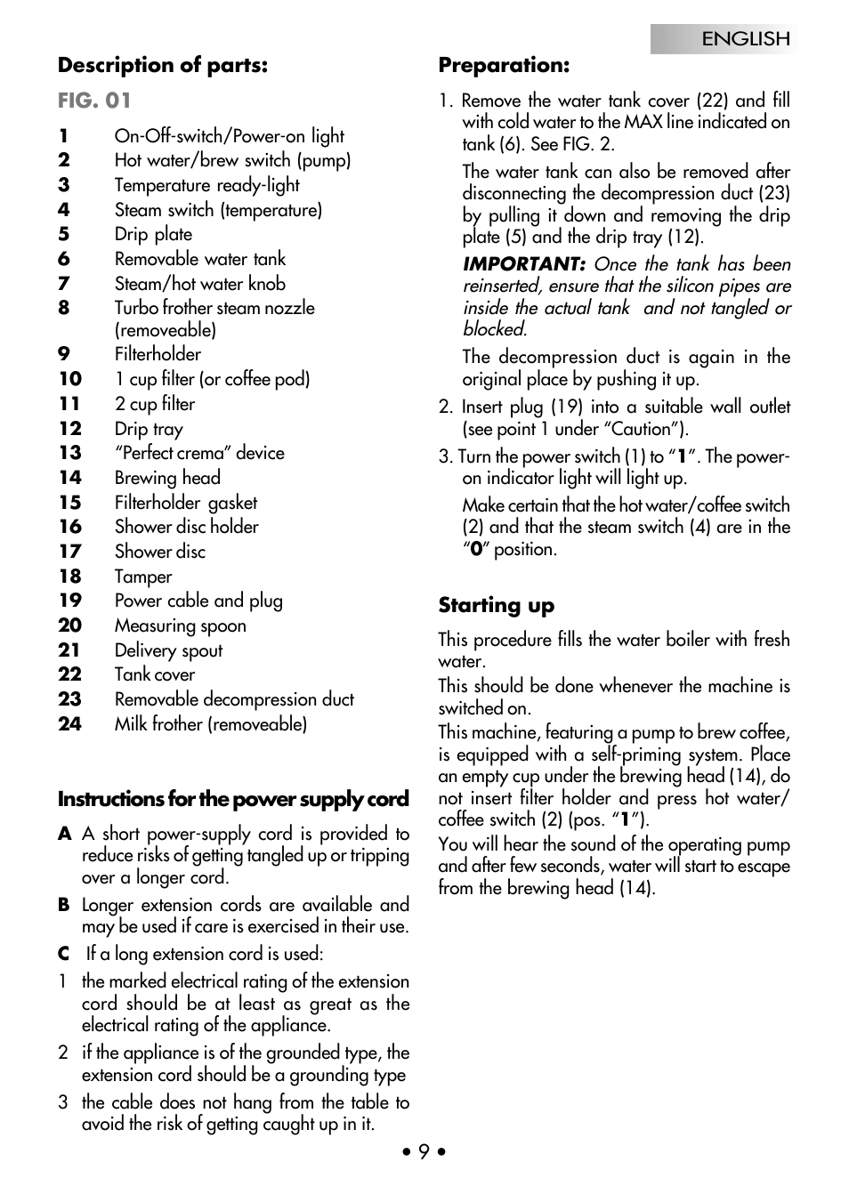 Gaggia CLASSIC User Manual | Page 10 / 53