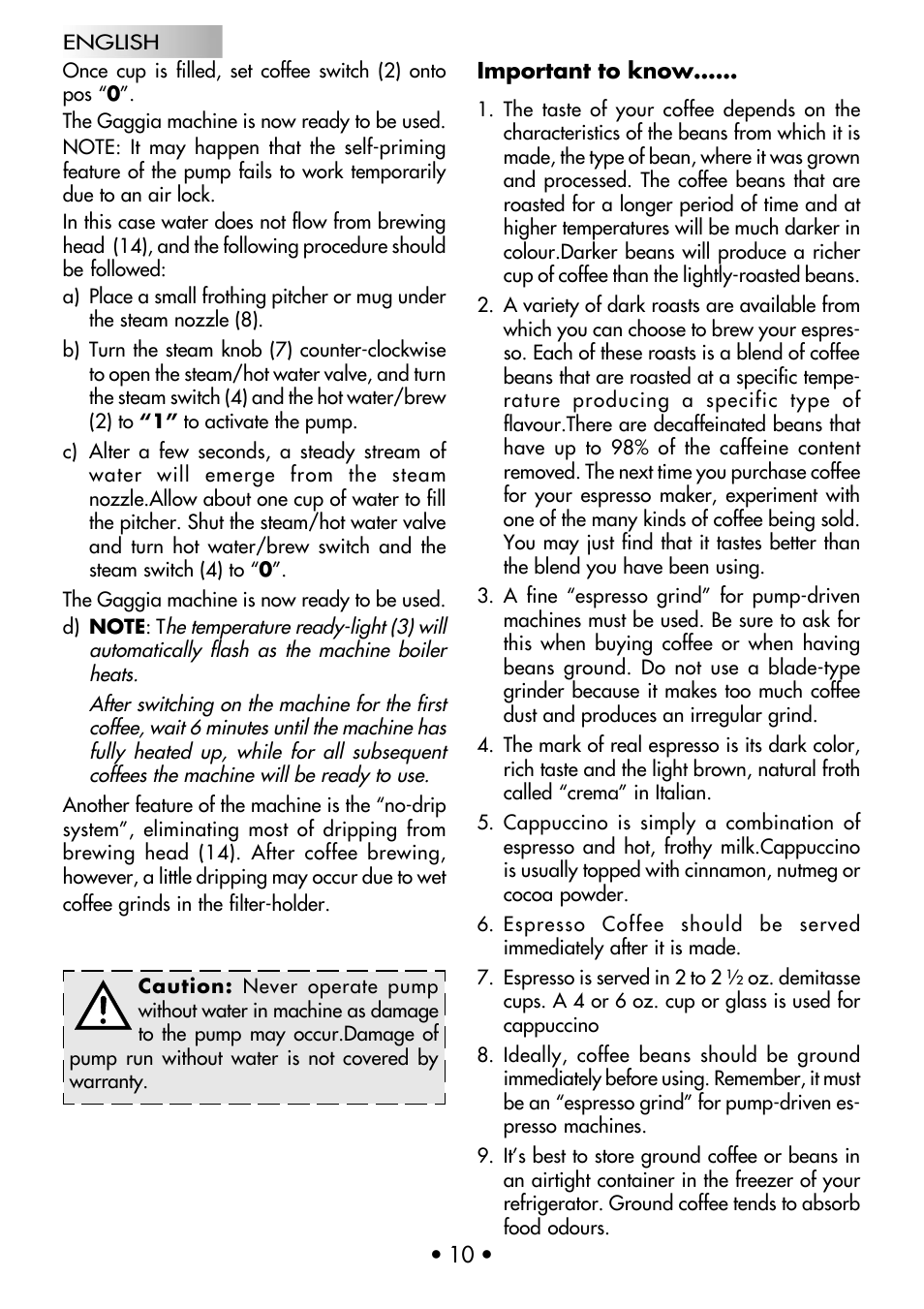 Gaggia CLASSIC User Manual | Page 11 / 53
