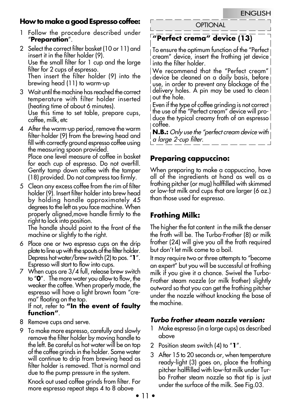 Gaggia CLASSIC User Manual | Page 12 / 53