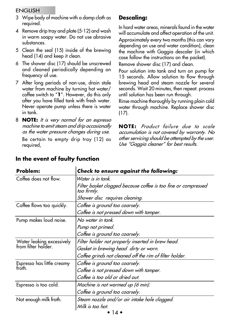 Gaggia CLASSIC User Manual | Page 15 / 53