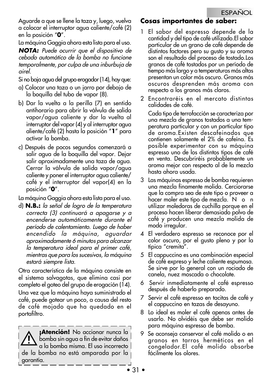 Gaggia CLASSIC User Manual | Page 32 / 53