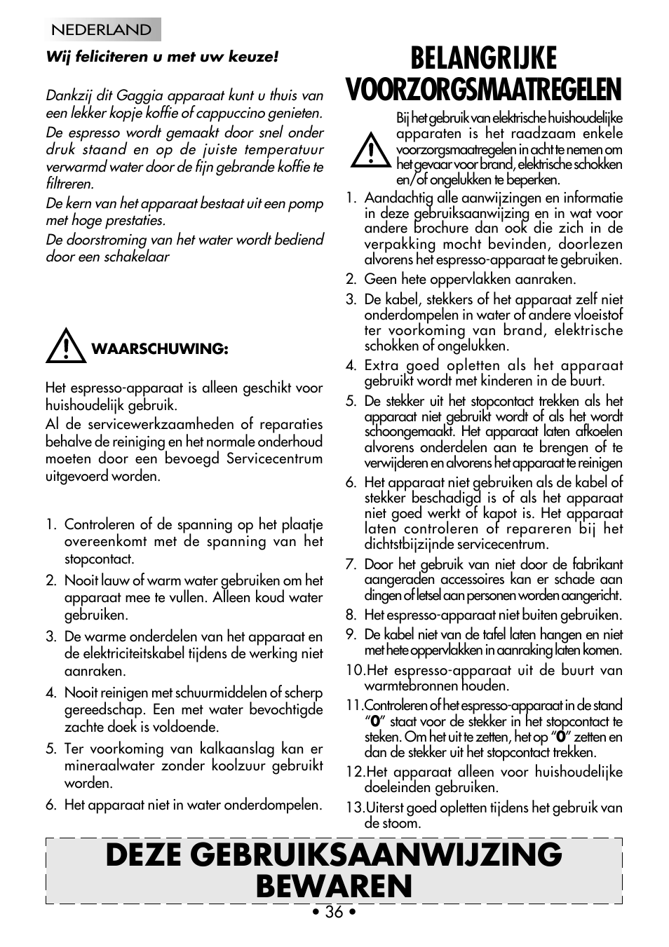 Gaggia CLASSIC User Manual | Page 37 / 53