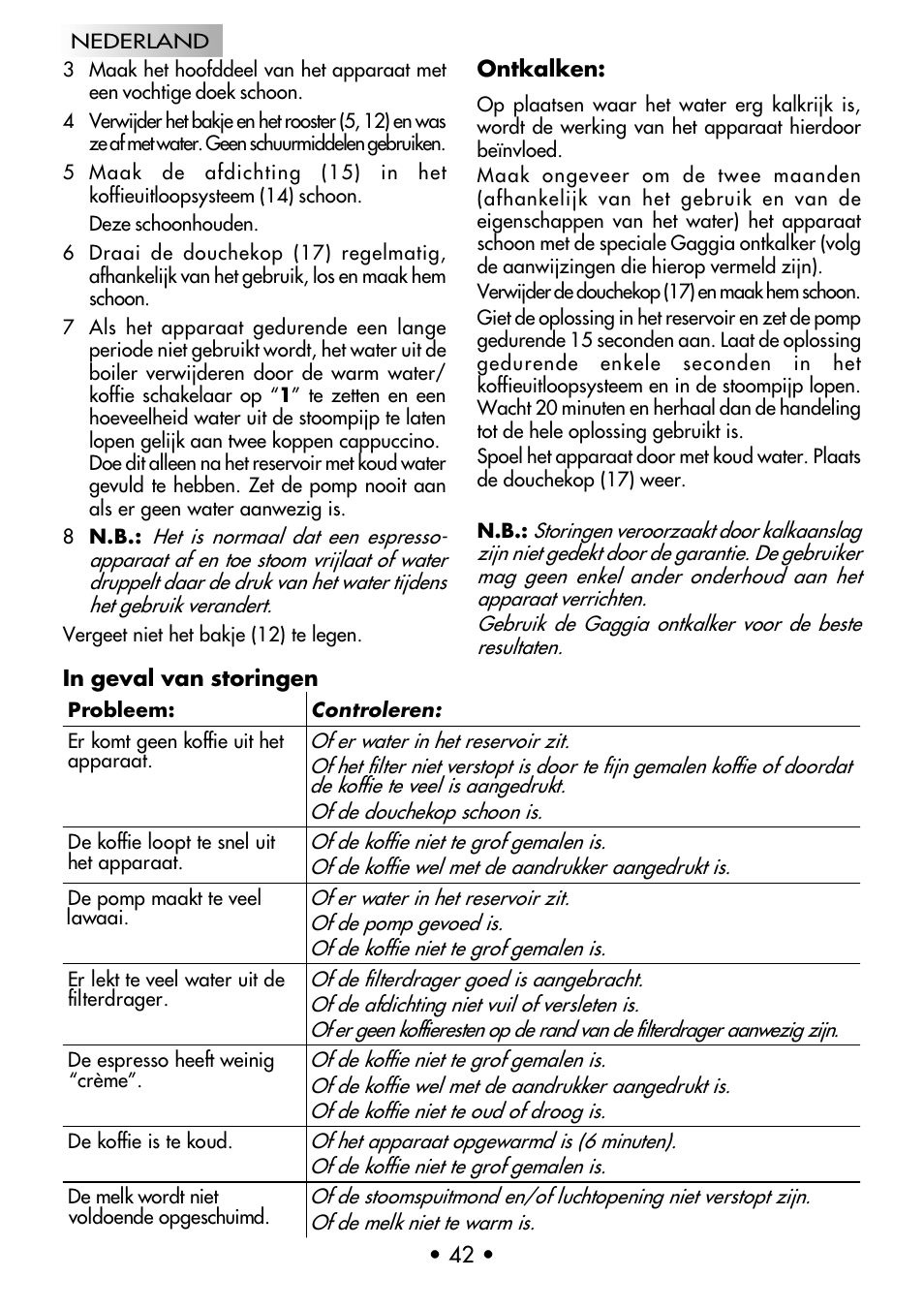 Gaggia CLASSIC User Manual | Page 43 / 53