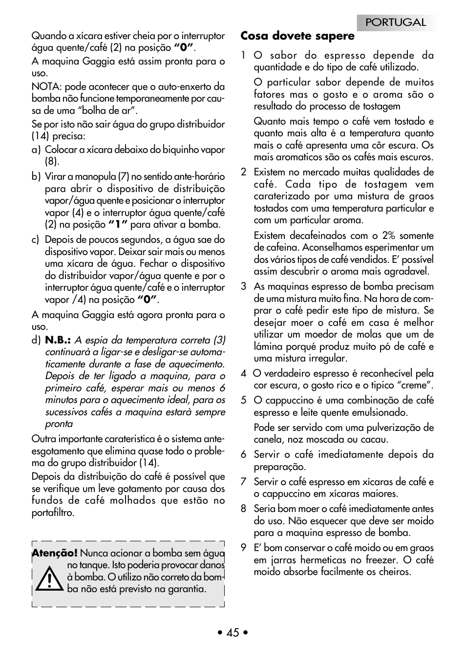 Gaggia CLASSIC User Manual | Page 46 / 53