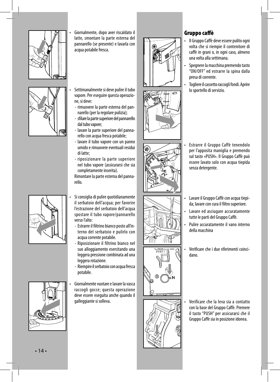 Gruppo caﬀ è | Gaggia UNICA User Manual | Page 14 / 88