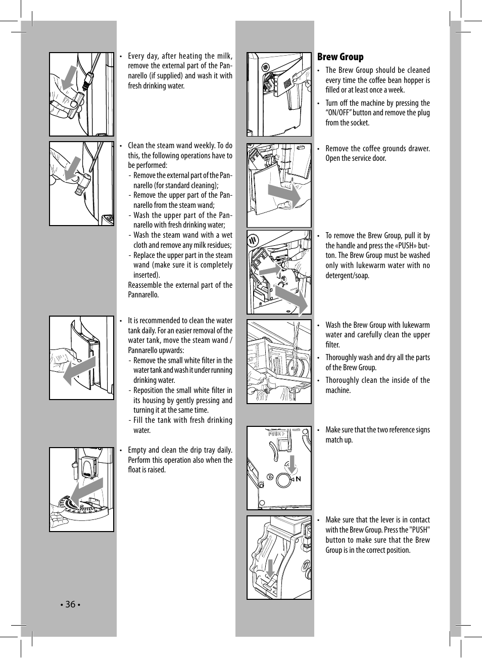 Brew group | Gaggia UNICA User Manual | Page 36 / 88