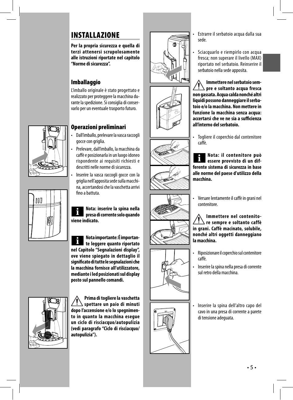 Gaggia UNICA User Manual | Page 5 / 88