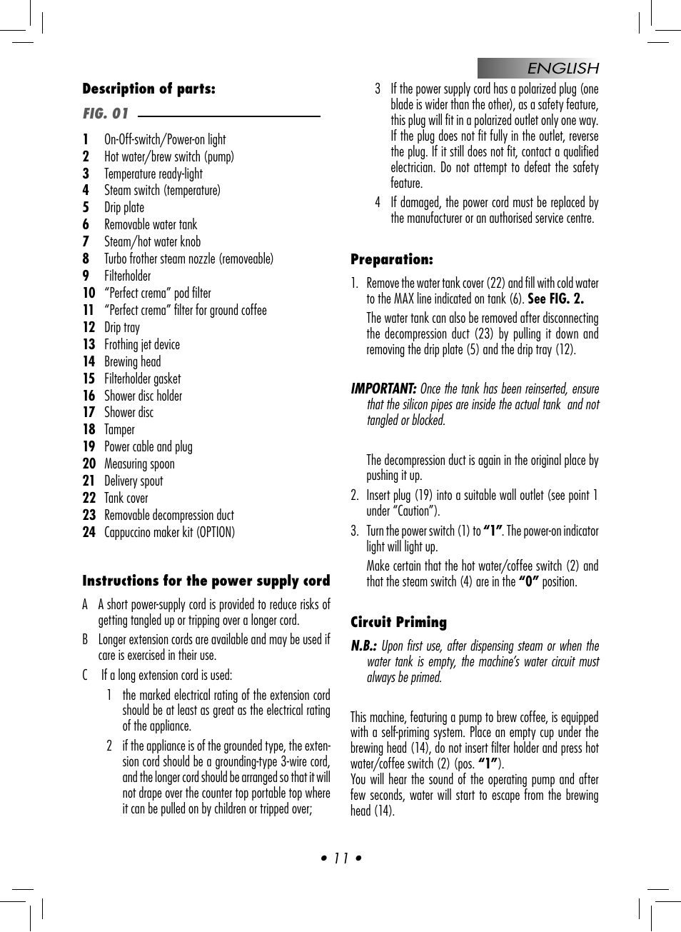 Gaggia CLASSIC User Manual | Page 14 / 76