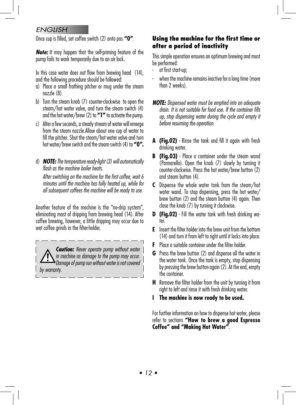 Gaggia CLASSIC User Manual | Page 15 / 76