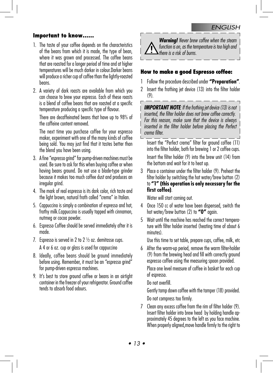 Gaggia CLASSIC User Manual | Page 16 / 76