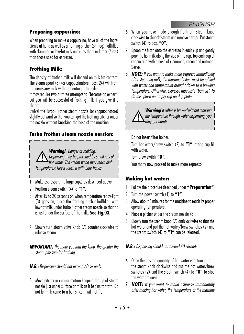 Gaggia CLASSIC User Manual | Page 18 / 76