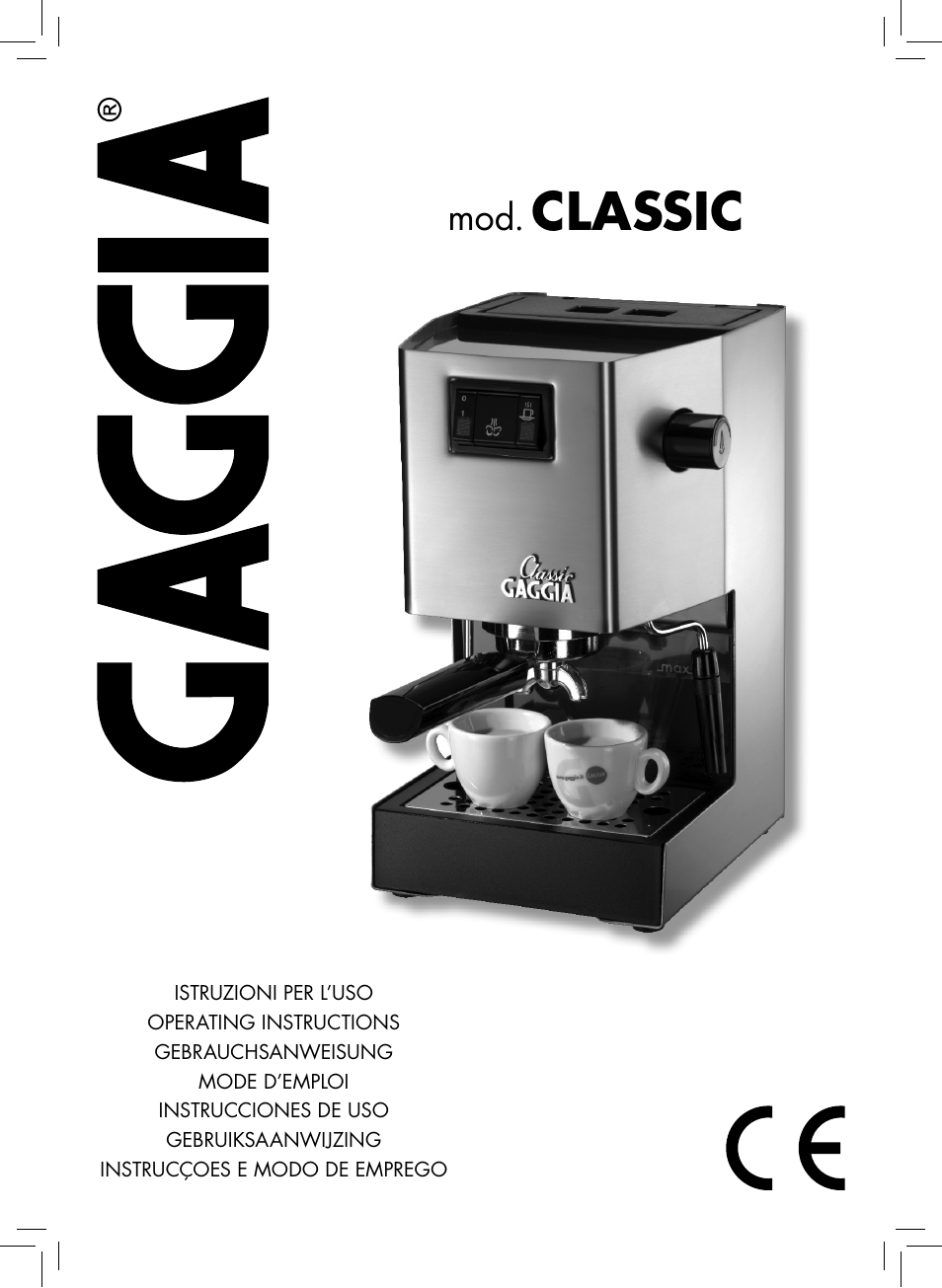 Classic | Gaggia CLASSIC User Manual | Page 2 / 76
