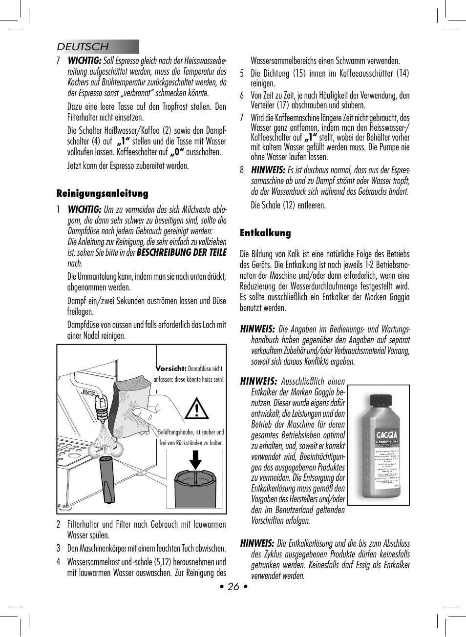 Gaggia CLASSIC User Manual | Page 29 / 76