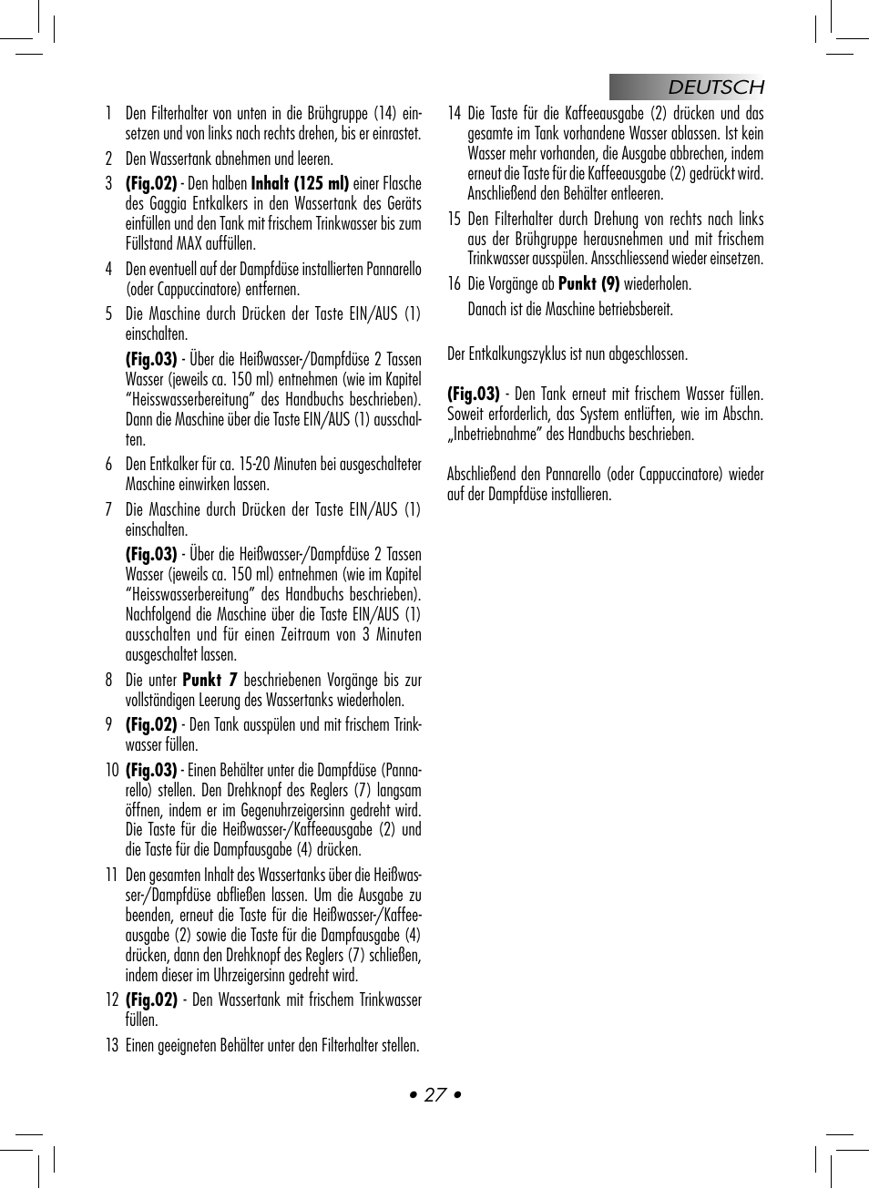 Gaggia CLASSIC User Manual | Page 30 / 76