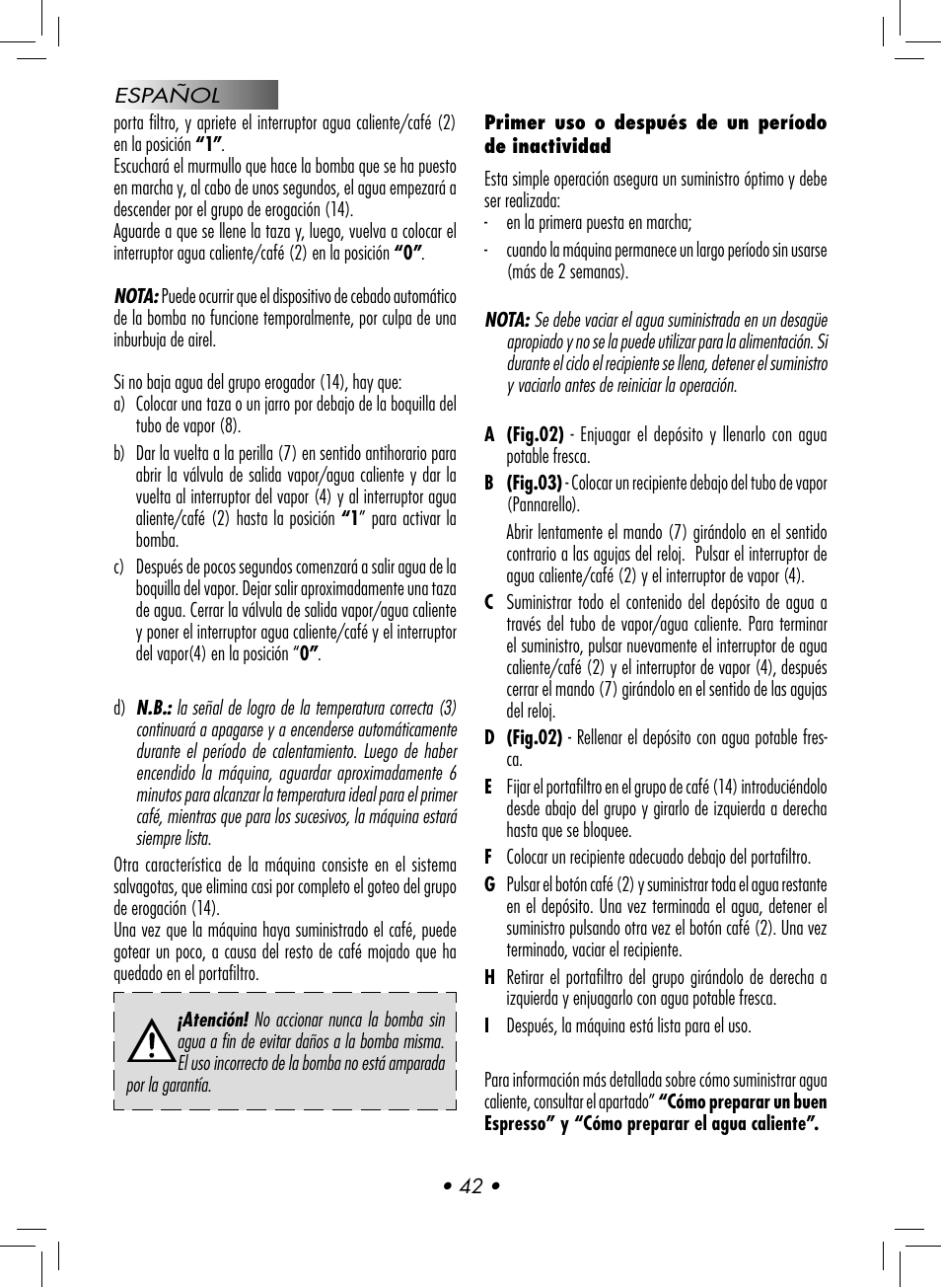 Gaggia CLASSIC User Manual | Page 45 / 76