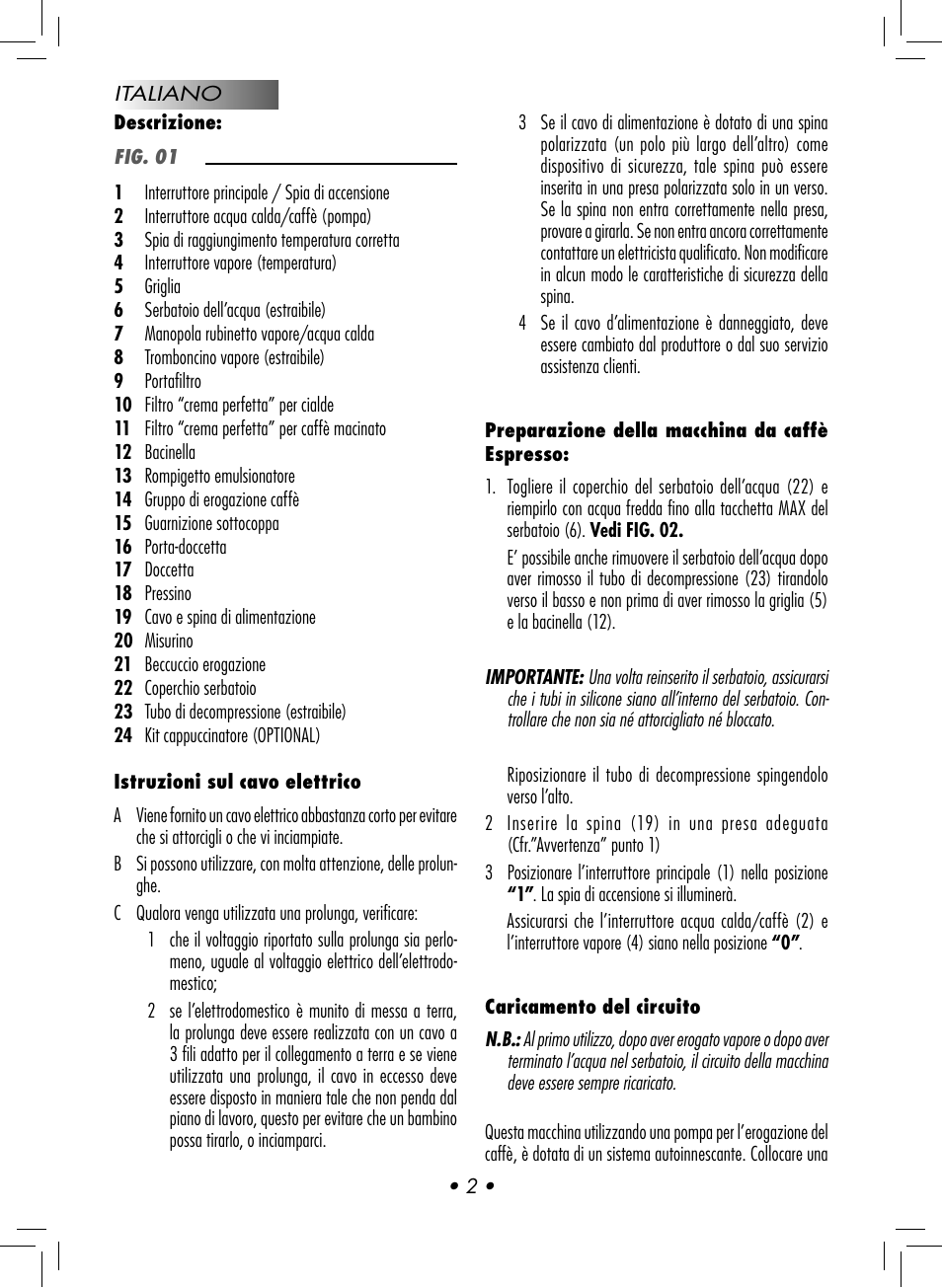 Gaggia CLASSIC User Manual | Page 5 / 76