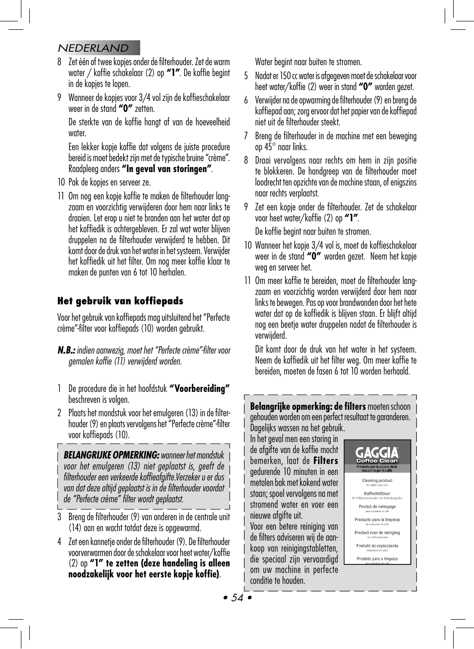 Gaggia CLASSIC User Manual | Page 57 / 76