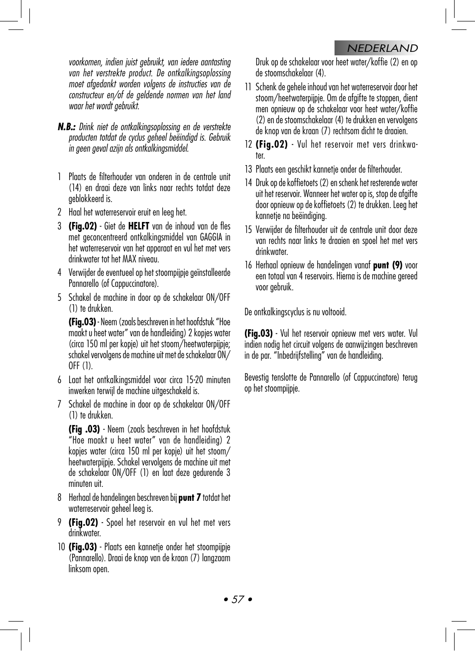 Gaggia CLASSIC User Manual | Page 60 / 76