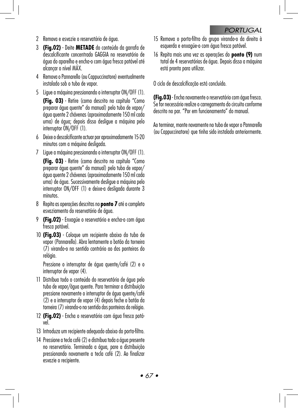 Gaggia CLASSIC User Manual | Page 70 / 76