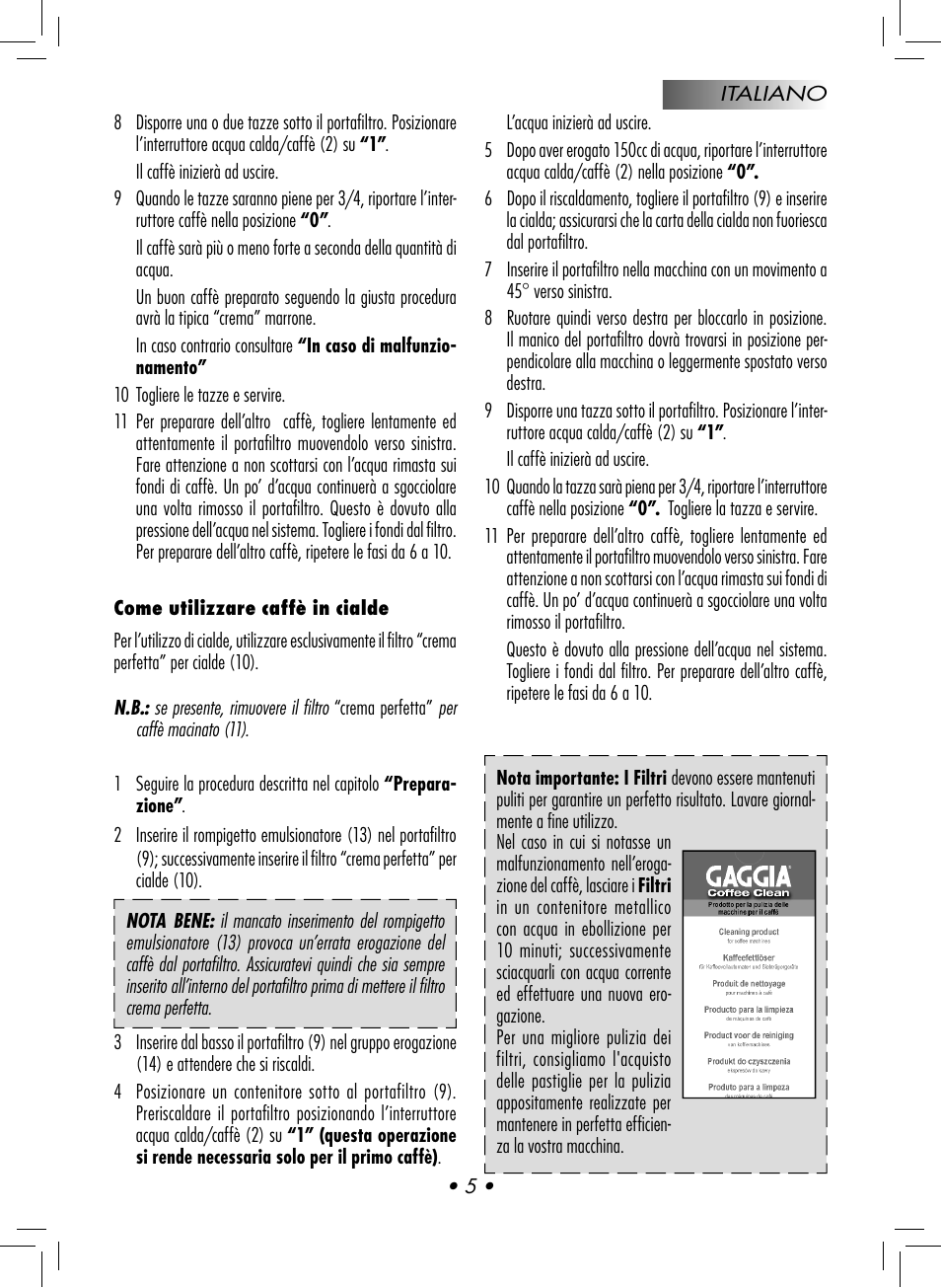 Gaggia CLASSIC User Manual | Page 8 / 76