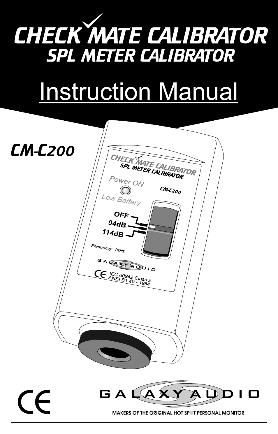 Galaxy Audio CHECK MATE CM-200 User Manual | 12 pages