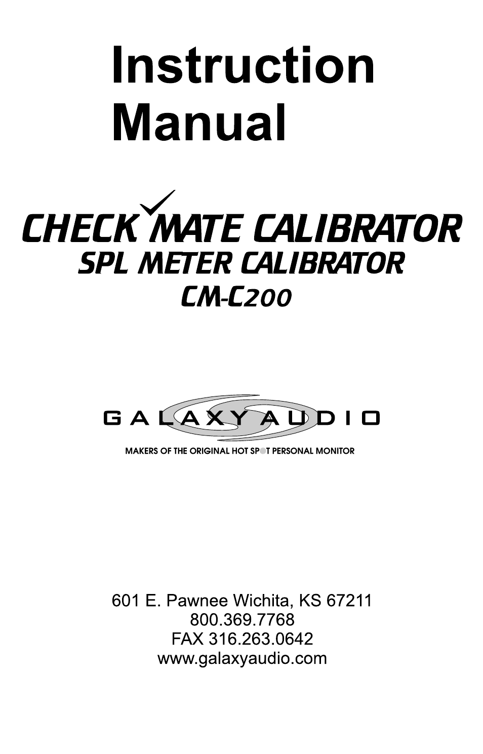 Galaxy Audio CHECK MATE CM-200 User Manual | Page 12 / 12