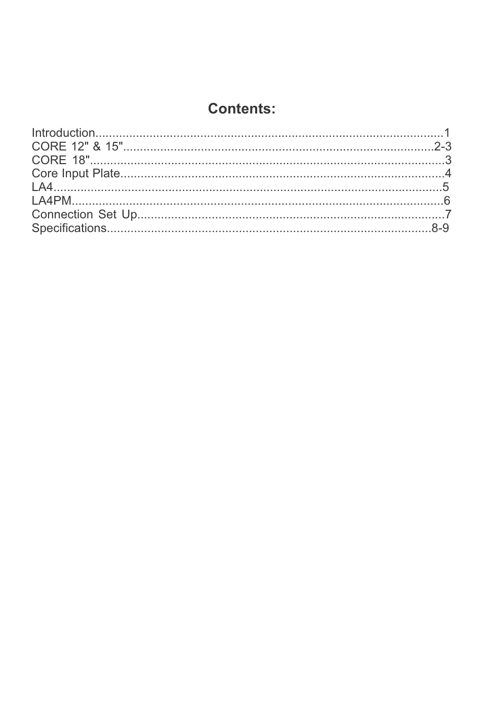 Galaxy Audio CORE LA4 User Manual | Page 2 / 12