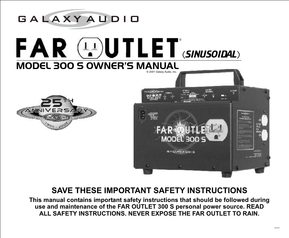 Galaxy Audio FAROUTLET 300 S User Manual | 16 pages