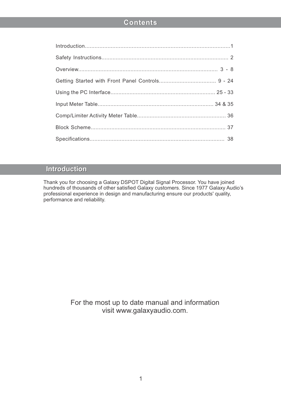 Galaxy Audio DS-CP22 User Manual | Page 2 / 40