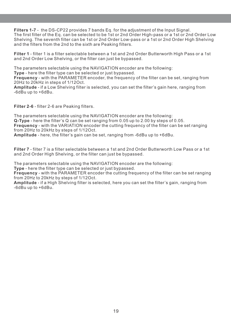 Galaxy Audio DS-CP22 User Manual | Page 20 / 40