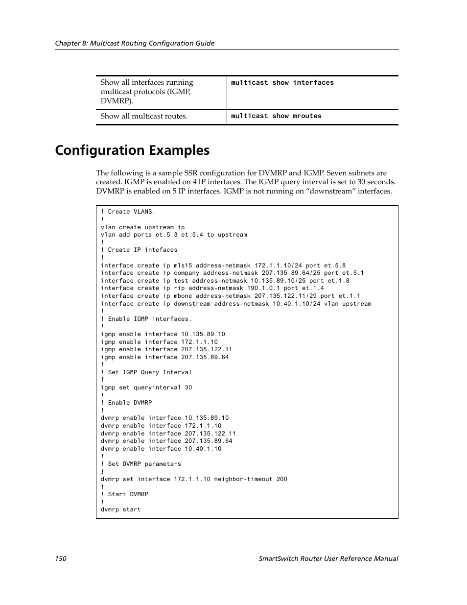 Configuration examples | Cabletron Systems SmartSwitch Router 9032578-02 User Manual | Page 150 / 207
